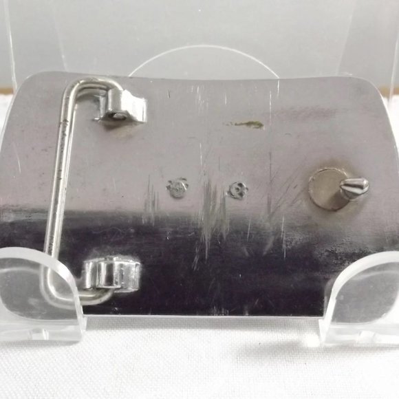 Shiny Chrome Silver-Tone Jaguar Belt Buckle - Picture 5 of 10